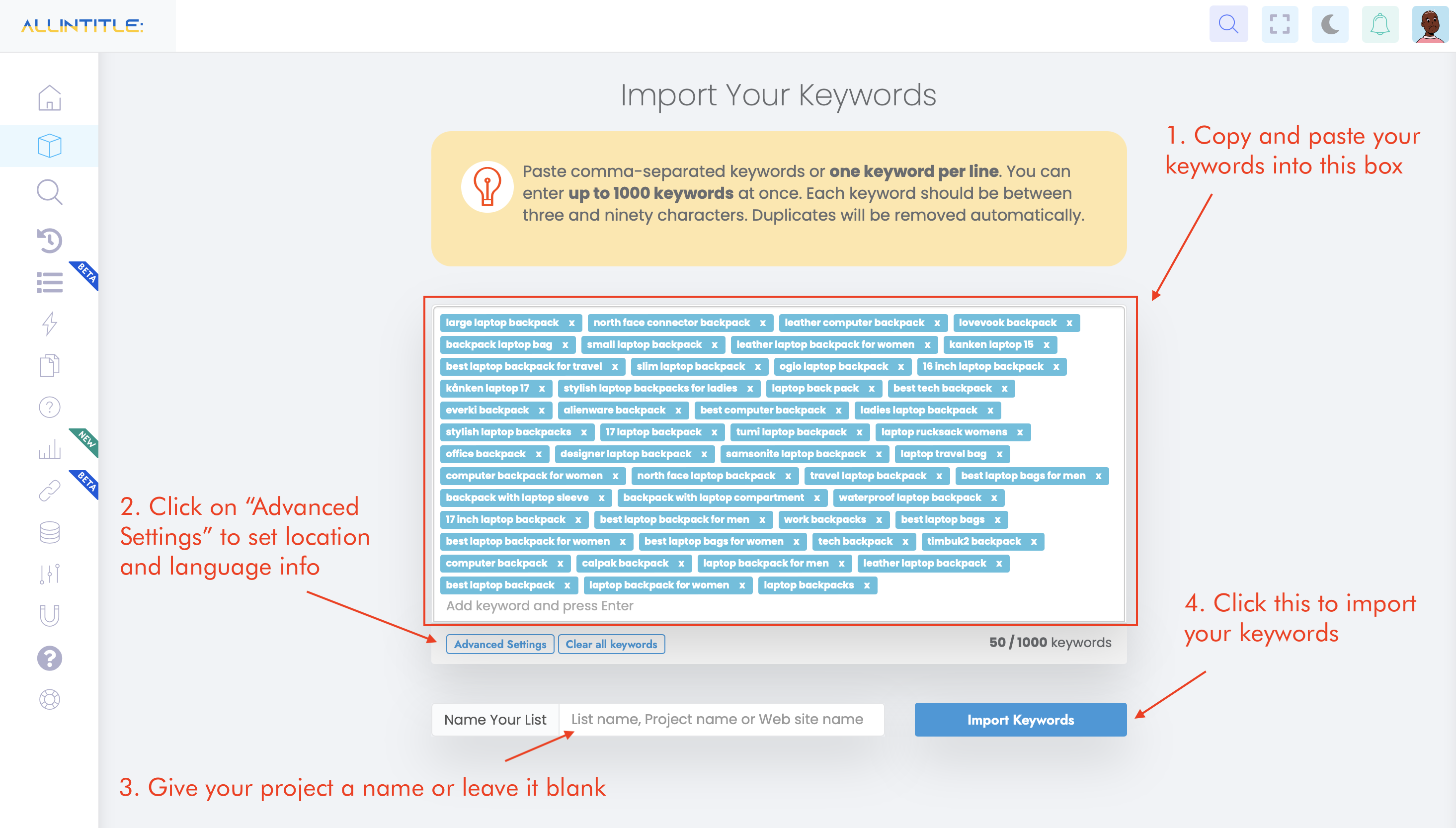 Manually Import Keywords to Bulk Checker