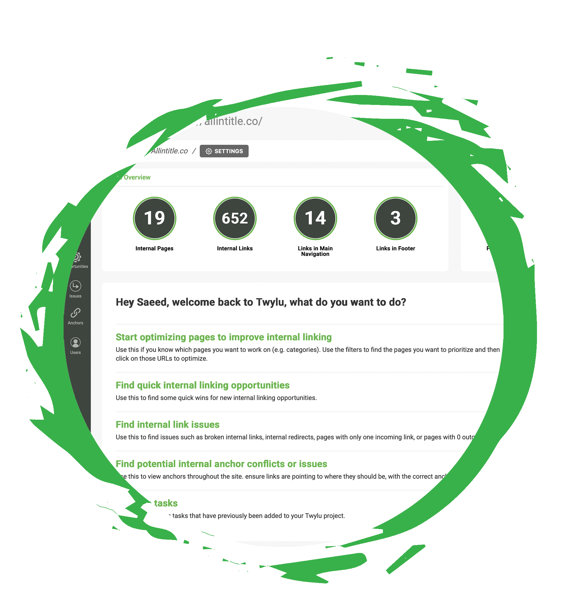 Allintitle's internal linking tool